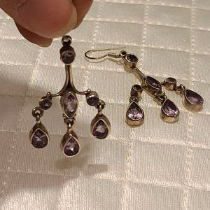 Silver Amethyst chandelier earrings